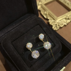 Einfache Diamantkugelohrringe