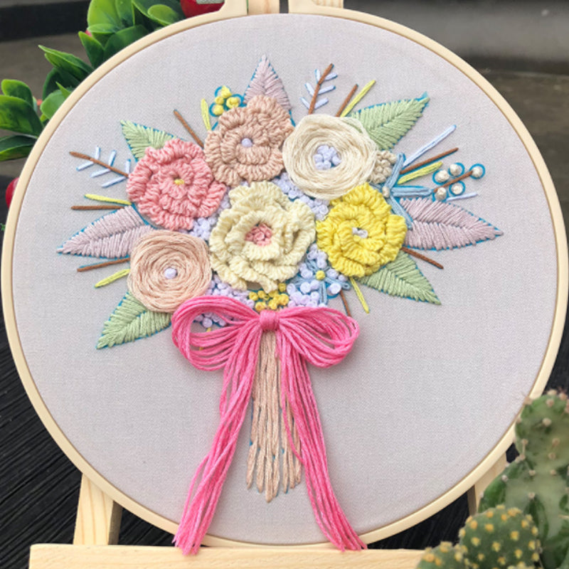 Handgemachte kreative DIY-Blumenstickerei