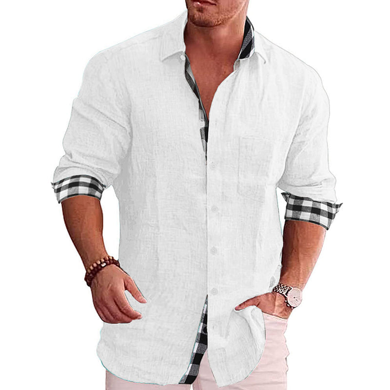 Herren Sommer Einfarbiges Kurzarmhemd
