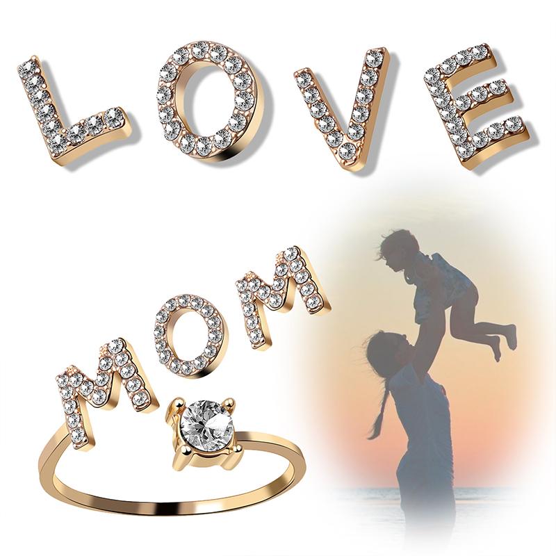 A-Z Buchstabe Gold Metall Einstellbarer Ring