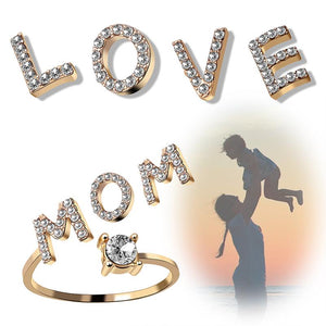 A-Z Buchstabe Gold Metall Einstellbarer Ring