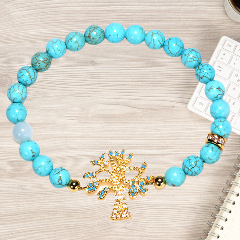 Baum des Lebens Türkis Zirkon Armband