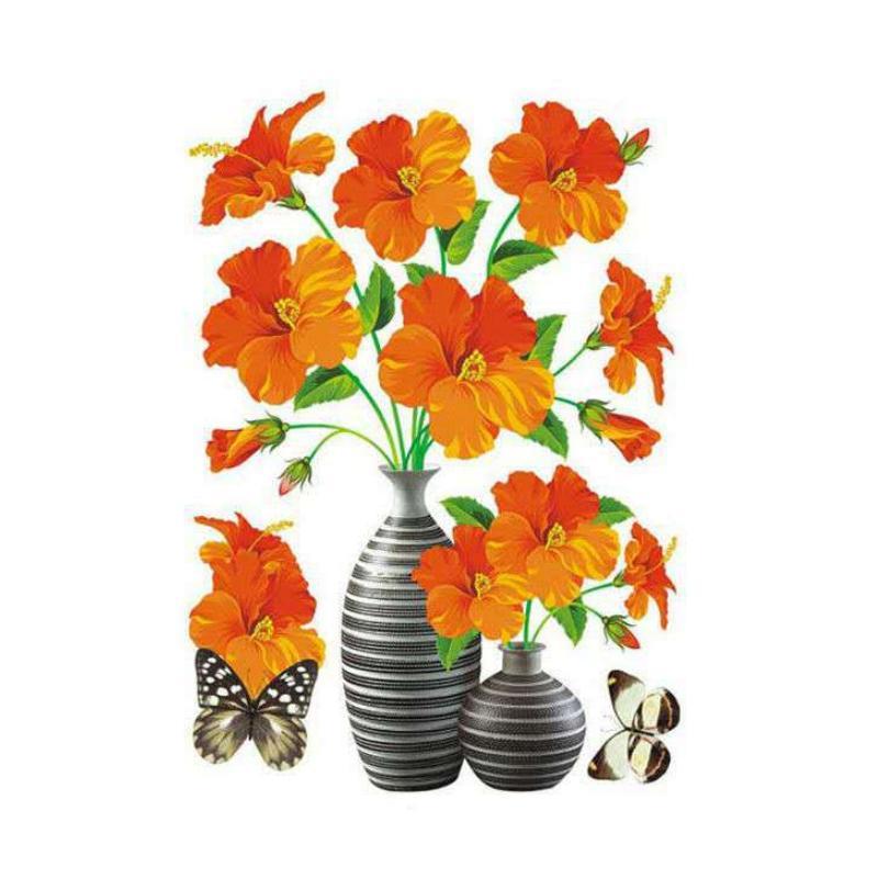 3D Stereo Vase Wandaufkleber