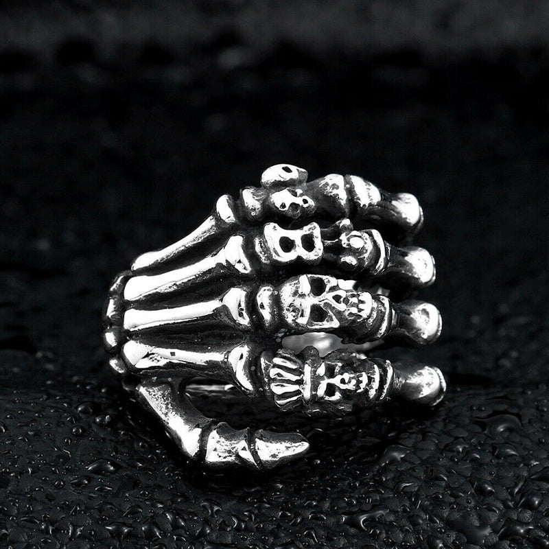 Übertriebener Totenkopf Pfoten Ring