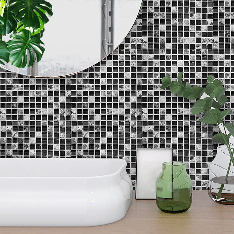 Kreative Fliesenaufkleber mit schwarzem Mosaik, 10 Stück