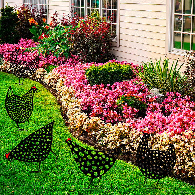 Einzigartige Hühnerkunstdekoration für Garten
