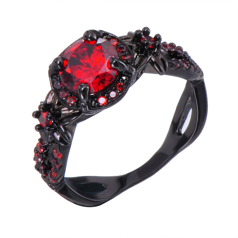 Vintage Schwarz gold Saphirring