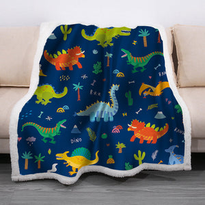 Cartoon Dinosaurier Plüschdecke