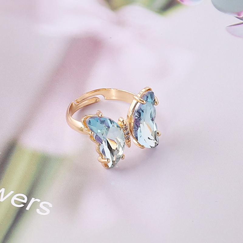Damen bunter Schmetterlinge Ring