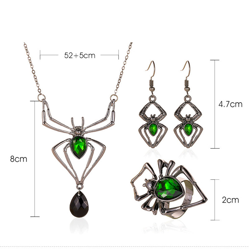 Halloween Edelstein Spinnenschmuck