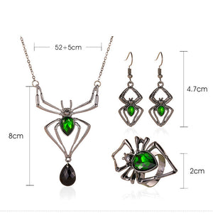 Halloween Edelstein Spinnenschmuck