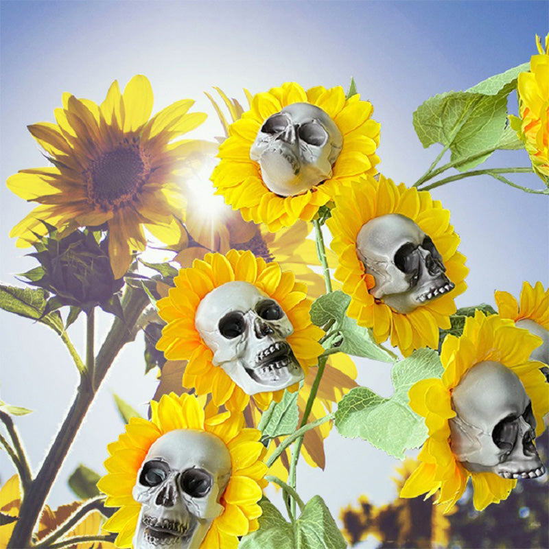 Sonnenblumenschädel Halloween Dekoration
