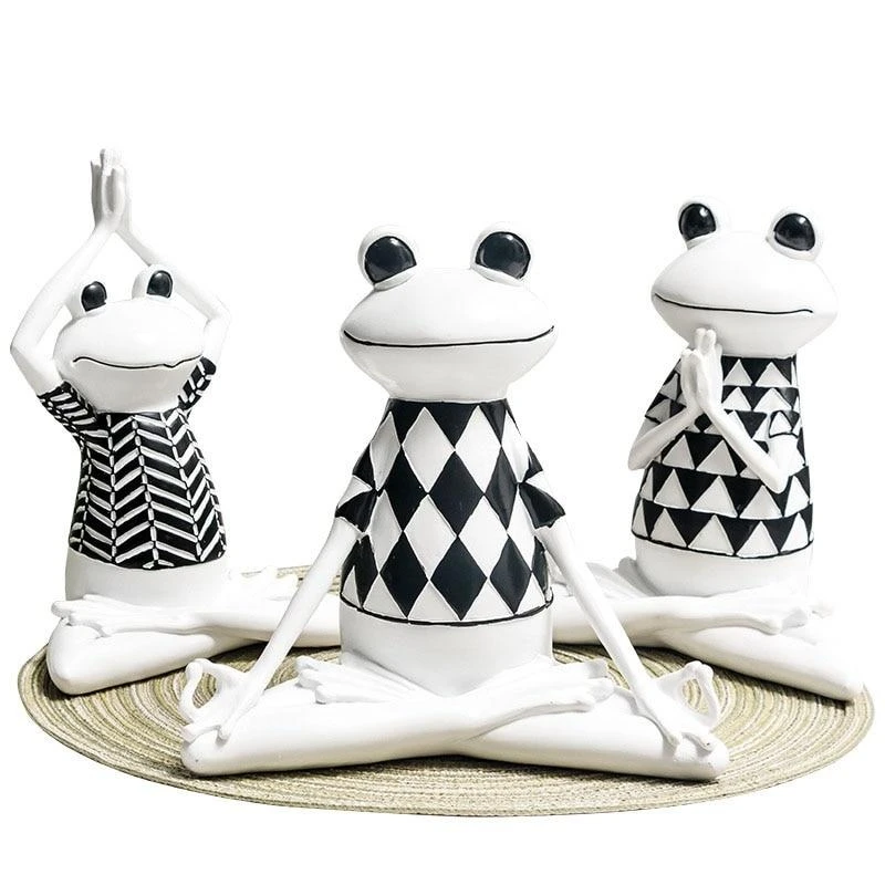 Yoga-Frosch-Ornament aus Harz