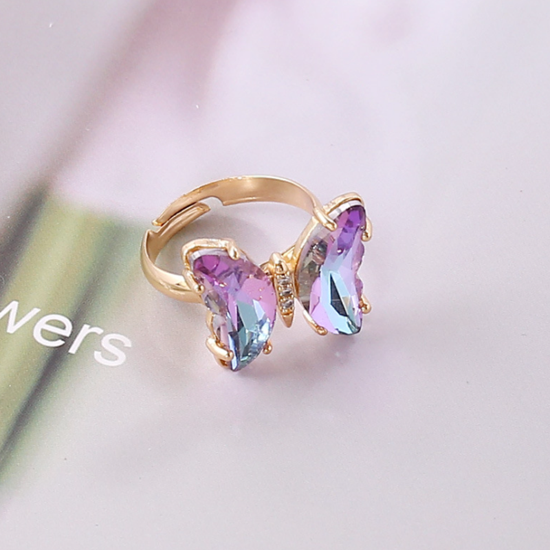 Damen bunter Schmetterlinge Ring