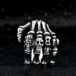 Übertriebener Totenkopf Pfoten Ring