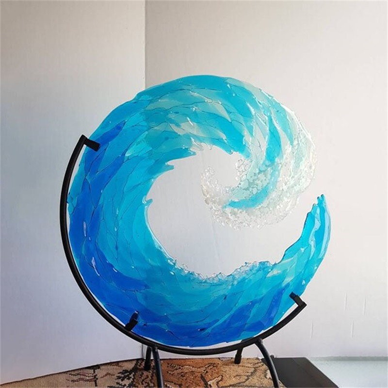 Meer Wellen Glasskulptur