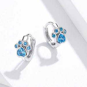 Süße Katzenkralle blaue Zirkonia Diamantohrringe
