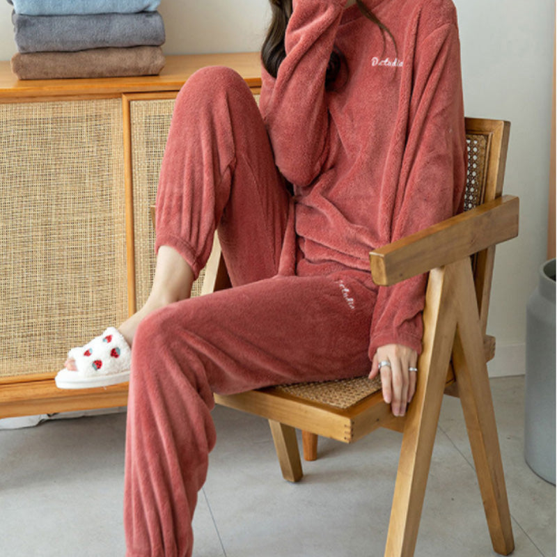 Korallenfleece Pyjama Set Für Damen