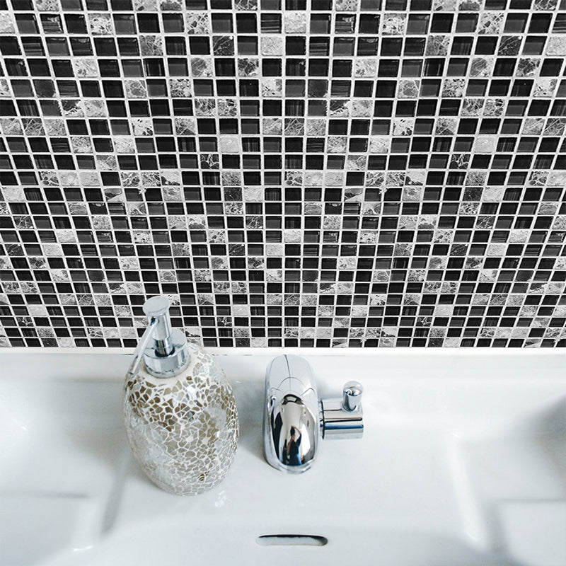 Kreative Fliesenaufkleber mit schwarzem Mosaik, 10 Stück
