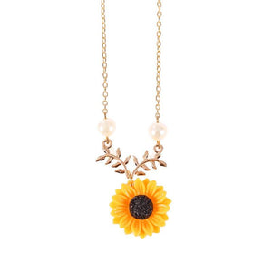 Charmante Perlen-Sonnenblumen-Halskette