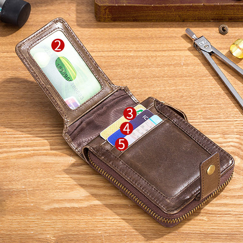 Multifunktionale RFID Geldbörse aus Leder