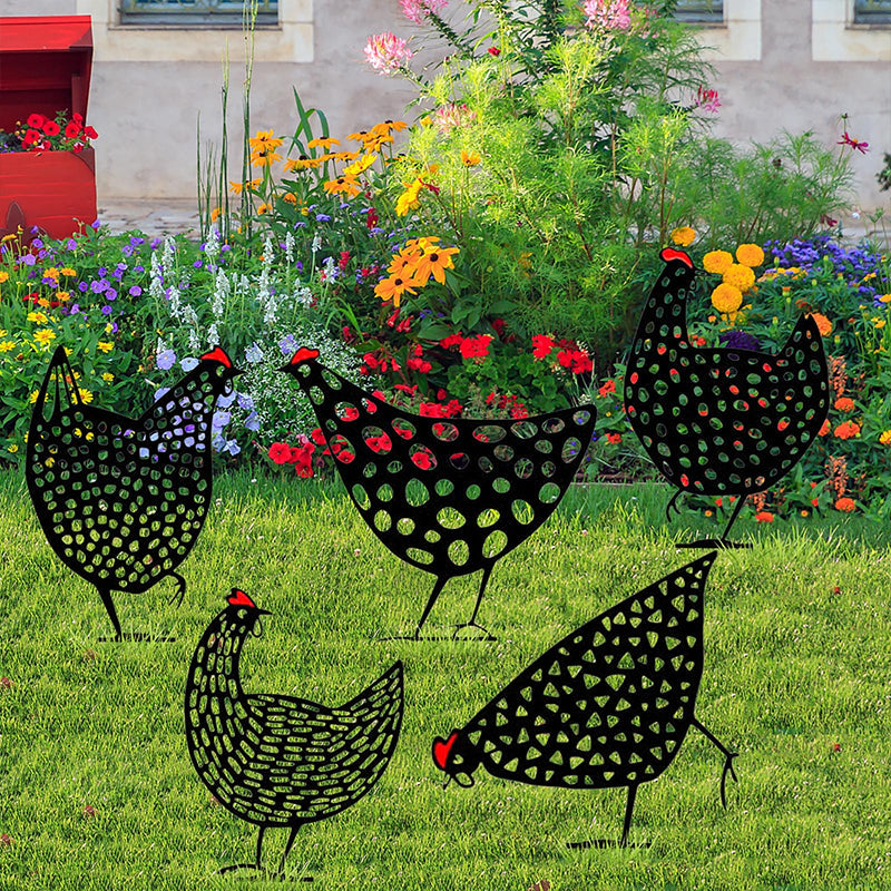 Einzigartige Hühnerkunstdekoration für Garten