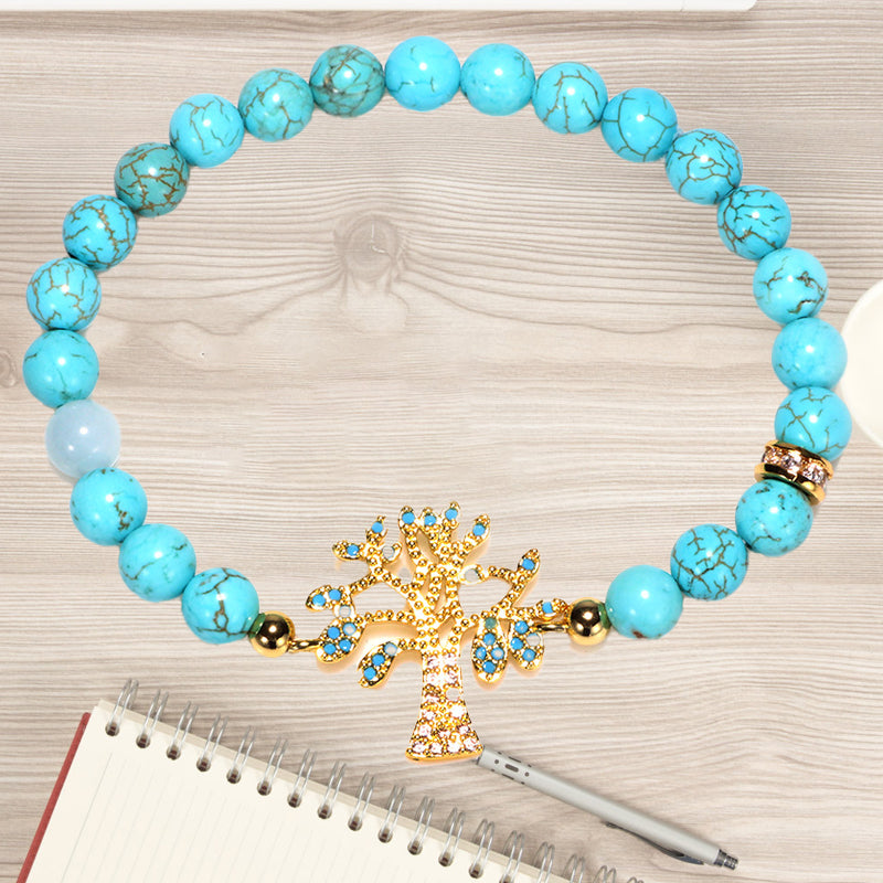 Baum des Lebens Türkis Zirkon Armband