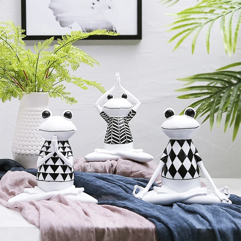 Yoga-Frosch-Ornament aus Harz