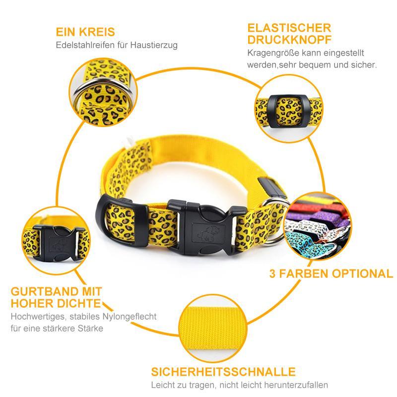 LED leuchtendes Hundehalsband mit Leopardenmuster
