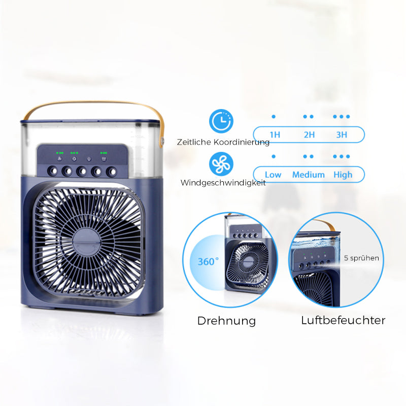 Tragbarer Klimaanlagenventilator + Luftbefeuchter