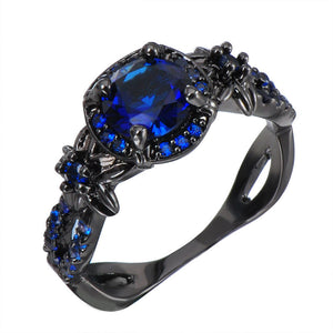 Vintage Schwarz gold Saphirring