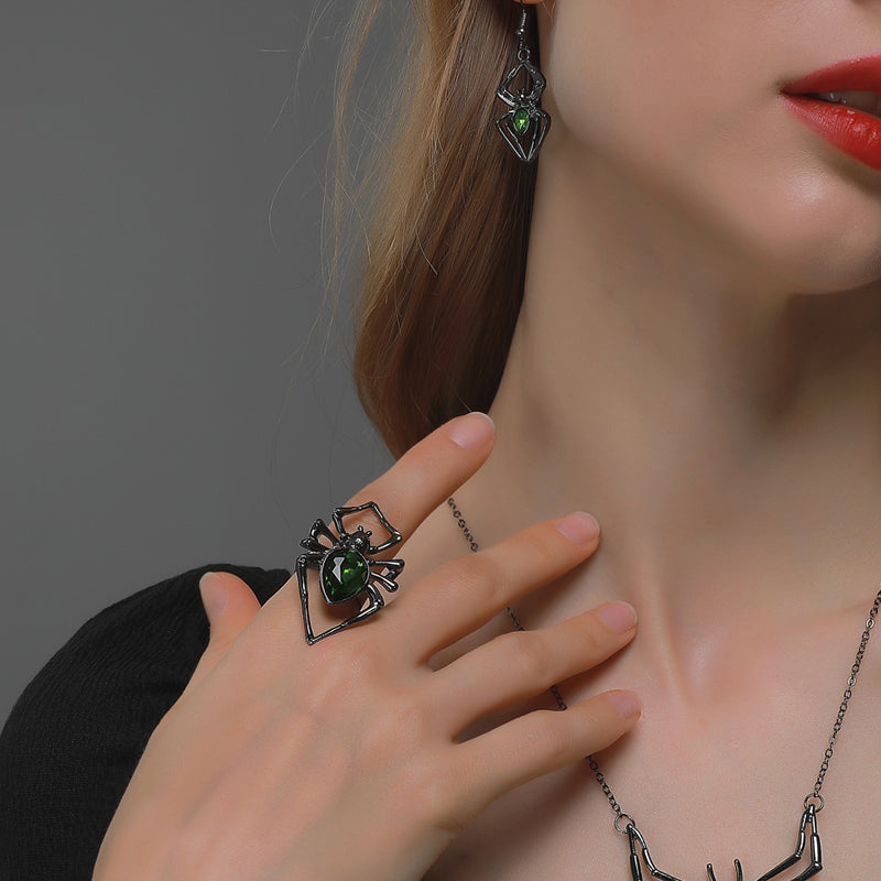 Halloween Edelstein Spinnenschmuck