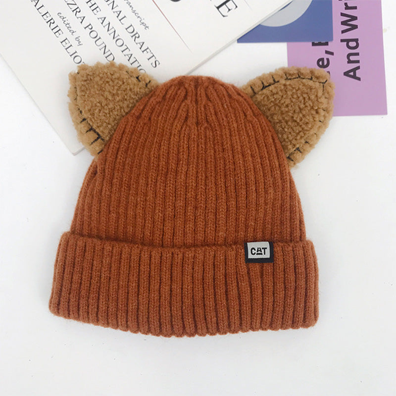 Strickmütze mit Bärenohren