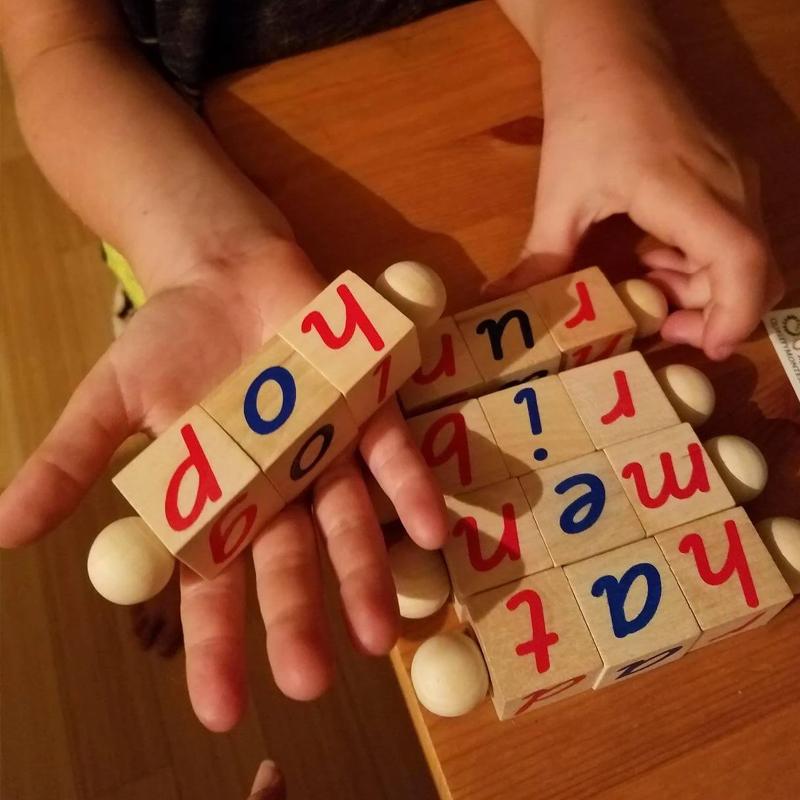 Montessori Alphabet pädagogische phonetische Leseblöcke aus Holz