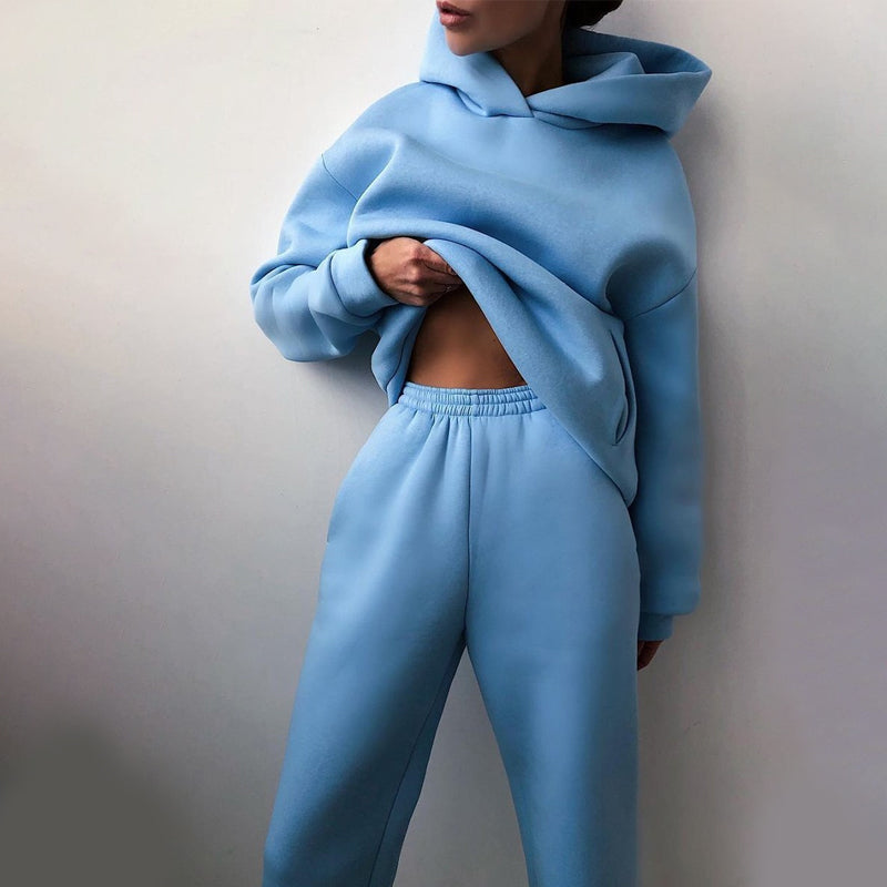 Lässiges Kapuzenpullover-Set Für Damen