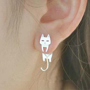 Katze Silber Ohrringe
