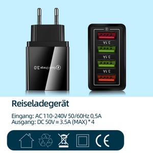 4-Loch USB Farbiges Ladegerät