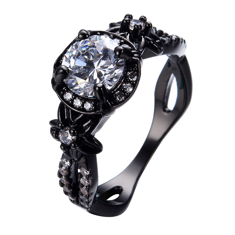 Vintage Schwarz gold Saphirring
