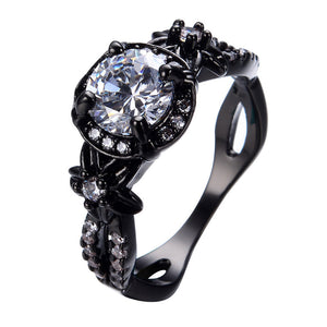 Vintage Schwarz gold Saphirring