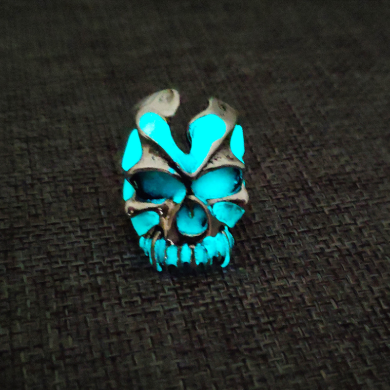 Halloween leuchtender Totenkopf Ring