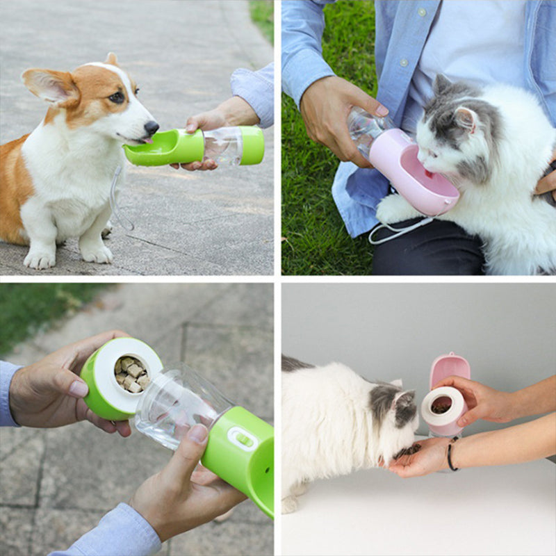 2- in- 1 Tragbare Wasserflasche für Haustier