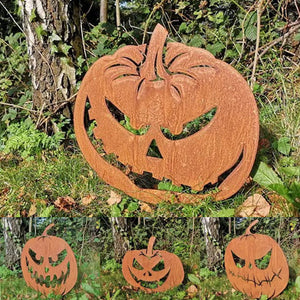 Kreative Kürbis Dekoration im Garten