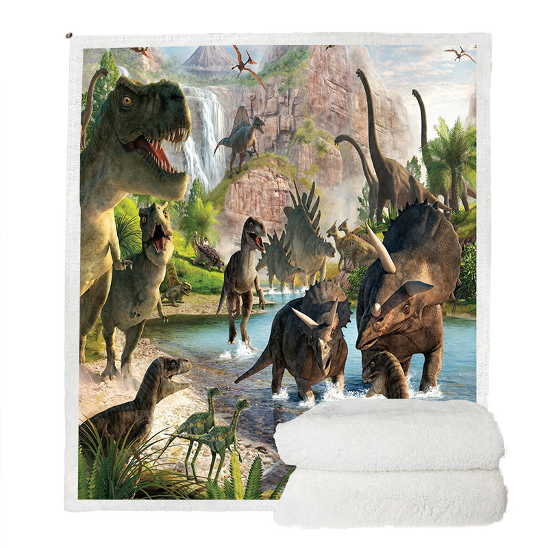 Cartoon Dinosaurier Plüschdecke