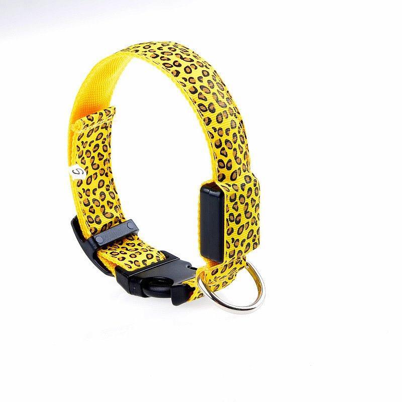 LED leuchtendes Hundehalsband mit Leopardenmuster