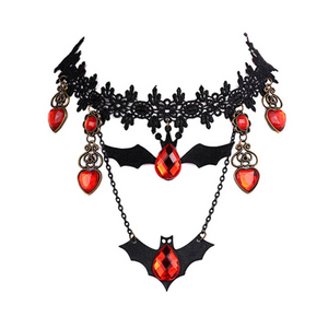 Fledermaus Halskette und Ohrringe