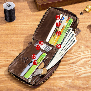 Multifunktionale RFID Geldbörse aus Leder