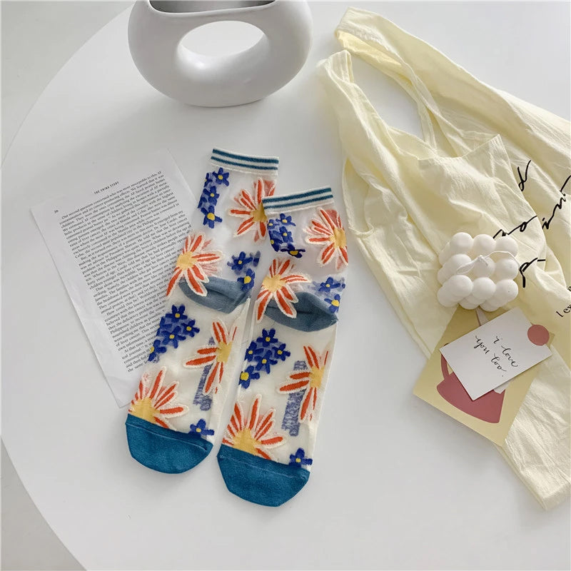 Damen Sommer Jacquard Socken