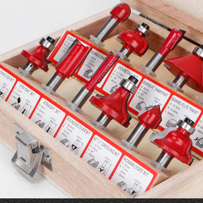 1/4 Zoll oder 1/2 Zoll Fräserset Holzbearbeitungswerkzeuge, 12 Stück