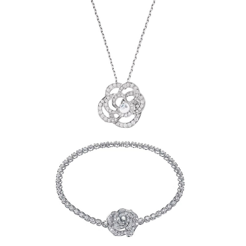 Rosen Halsketten Armband Set