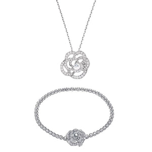 Rosen Halsketten Armband Set